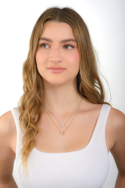 COLLAR DOBLE CADENA Y CIRCONIAS