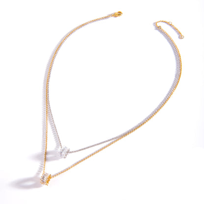 COLLAR DOBLE CADENA Y CIRCONIAS
