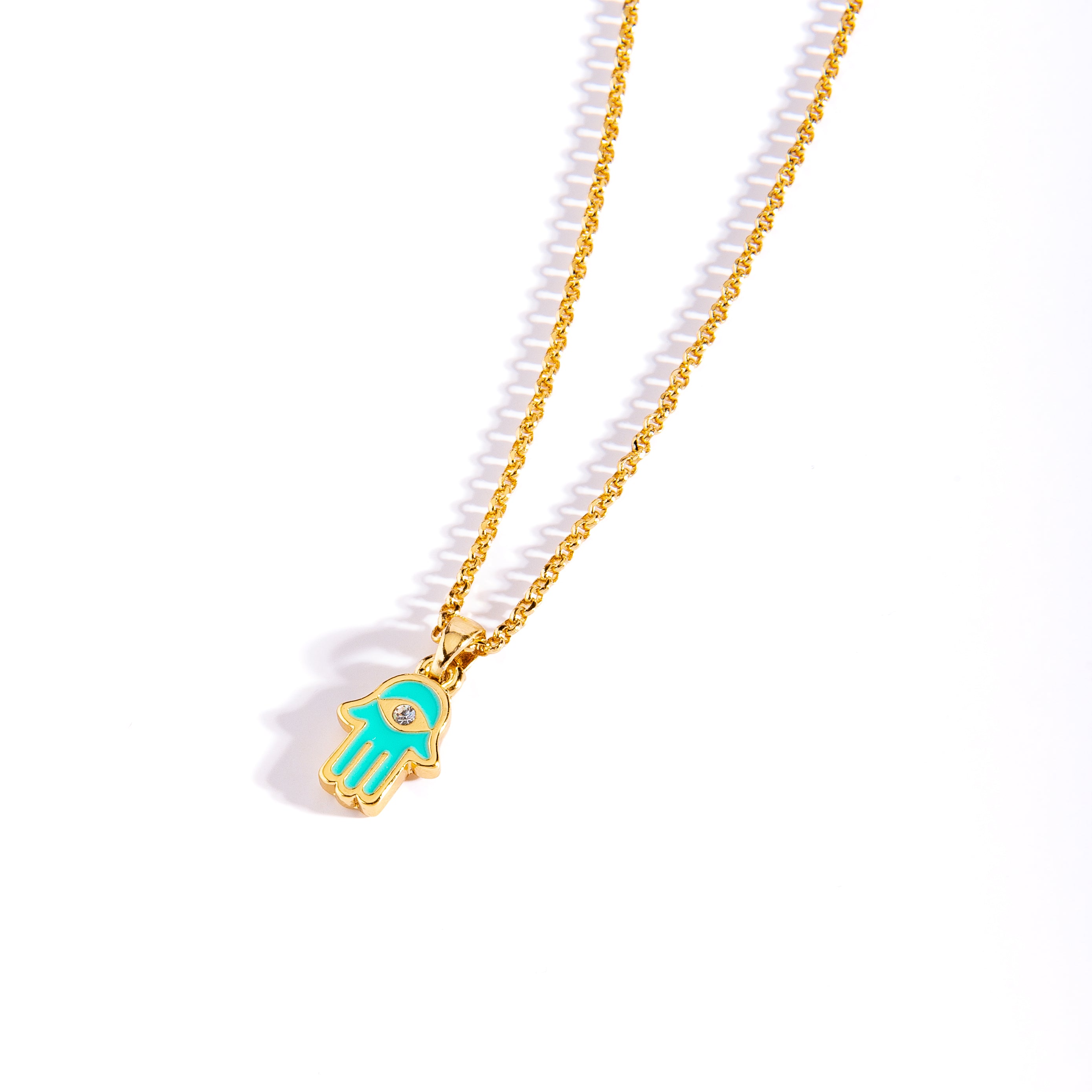 COLLAR CON DIJE TURQUESA MANO DE FATIMA