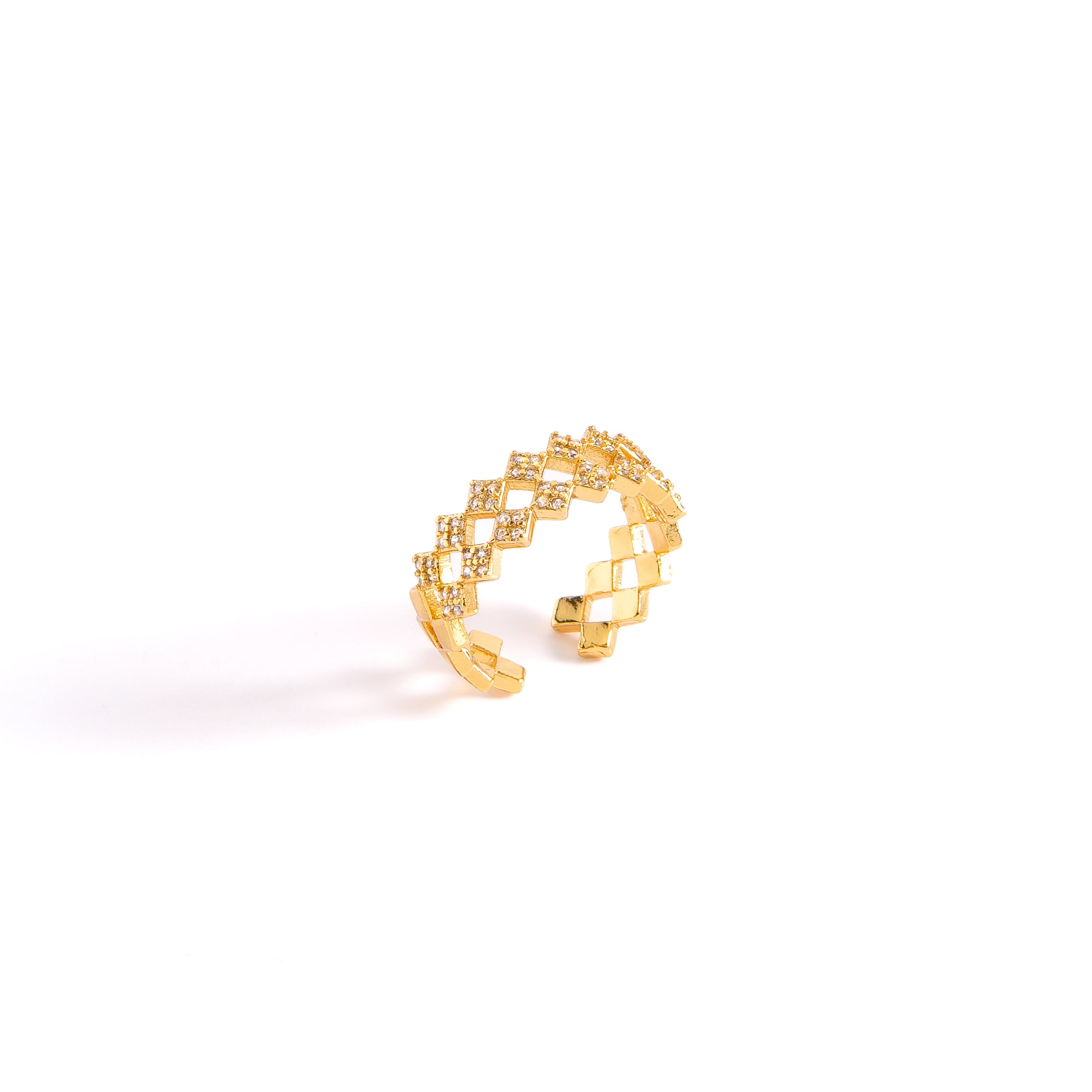 ANILLO AJUSTABLE ROMBOS CON PIEDRAS